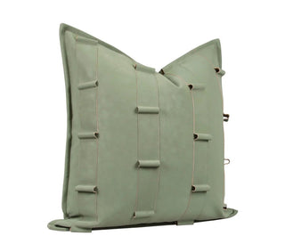 Emerald Green Leather Decorative Pillow 22"X22" (Set Of 2) - DesignedBy The Boss