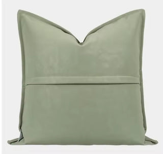 Emerald Green Leather Decorative Pillow 22"X22" (Set Of 2) - DesignedBy The Boss