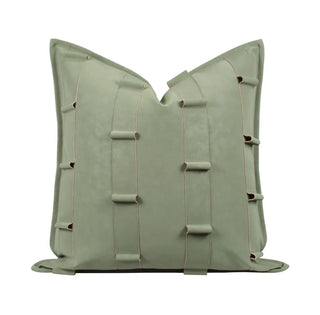 Emerald Green Leather Decorative Pillow 22"X22" (Set Of 2) - DesignedBy The Boss