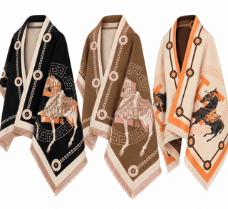 Equestrian Elegance Reversible Wrap Scarf - DesignedBy The Boss