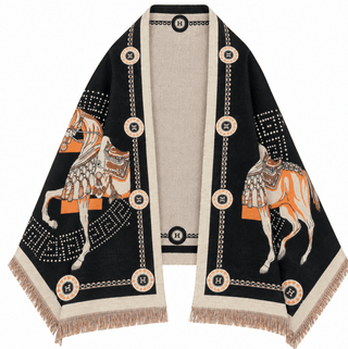 Equestrian Elegance Reversible Wrap Scarf - DesignedBy The Boss