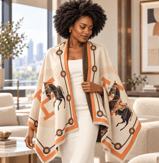 Equestrian Elegance Reversible Wrap Scarf - DesignedBy The Boss