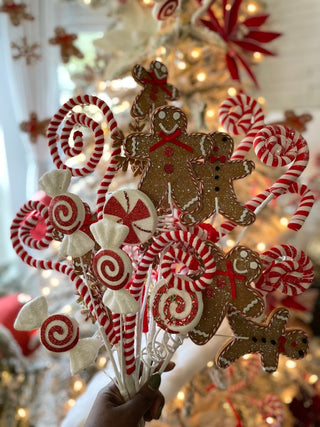 Gingerbread And Peppermint Candy Pick For Christmas Tree - DesignedBy The Boss