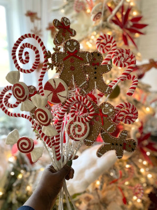 Gingerbread And Peppermint Candy Pick For Christmas Tree - DesignedBy The Boss