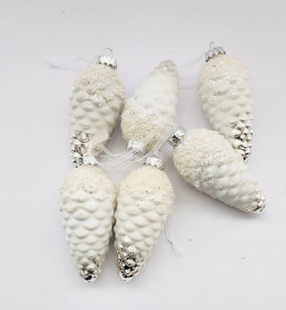 Glass Hanging Pinecone Ornaments (Pack Of 6) - DesignedBy The Boss