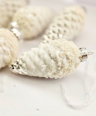 Glass Hanging Pinecone Ornaments (Pack Of 6) - DesignedBy The Boss