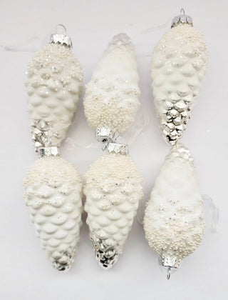 Glass Hanging Pinecone Ornaments (Pack Of 6) - DesignedBy The Boss