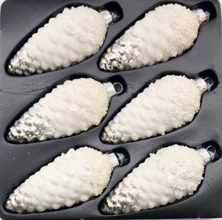Glass Hanging Pinecone Ornaments (Pack Of 6) - DesignedBy The Boss