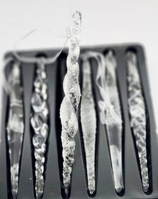 Glass Icicle Hanging Ornaments Pack Of 6 - Holiday Decor - DesignedBy The Boss
