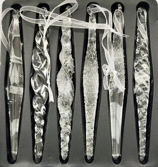 Glass Icicle Hanging Ornaments Pack Of 6 - Holiday Decor - DesignedBy The Boss