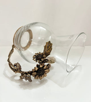 Glass Pitcher With Antique Gold Metal Handle Flowers & Bumble Bee By DesignedBy The Boss - DesignedBy The Boss