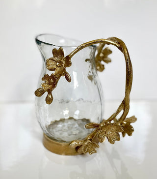 Glass Pitcher With Metal Flower Details - DesignedBy The Boss