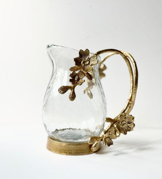 Glass Pitcher With Metal Flower Details - DesignedBy The Boss