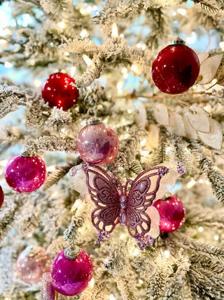 Glittered Butterfly Clip Christmas Ornament - DesignedBy The Boss