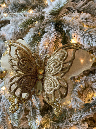 Glittered Butterfly Clip Christmas Ornament - DesignedBy The Boss