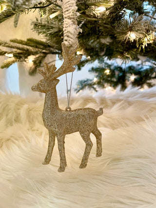 Glittered Small Reindeer Ornaments For Christmas Tree - Sculpture - DesignedBy The Boss