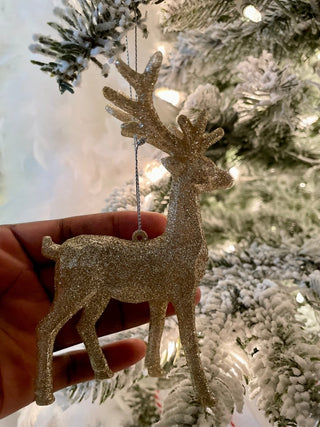 Glittered Small Reindeer Ornaments For Christmas Tree - Sculpture - DesignedBy The Boss