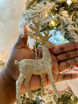 Glittered Small Reindeer Ornaments For Christmas Tree - Sculpture - DesignedBy The Boss