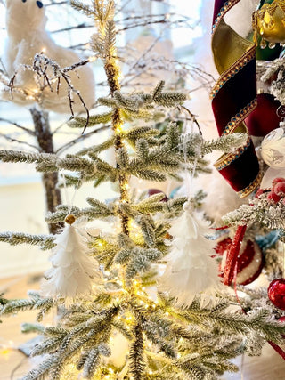 Glittering White Feather Ornament For Christmas Tree - DesignedBy The Boss