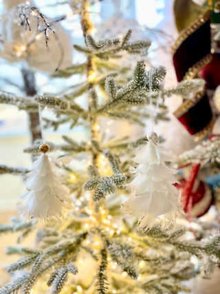 Glittering White Feather Ornament For Christmas Tree - DesignedBy The Boss