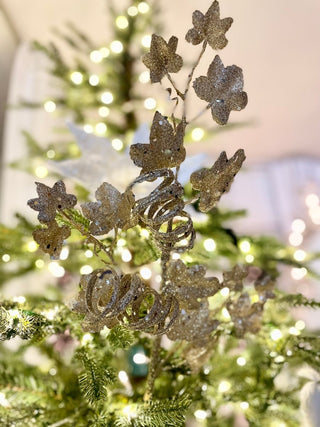 Gold Glitter Christmas Stem - Holiday Decor - DesignedBy The Boss