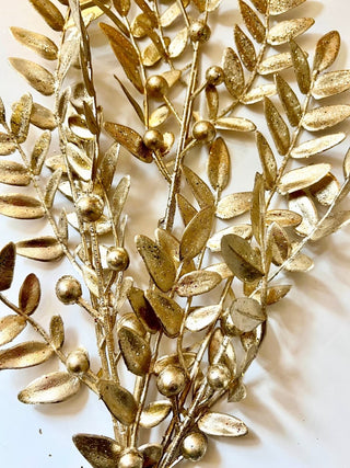 Gold Leaf Branch - Set Of 3 - Holiday Decor - DesignedBy The Boss