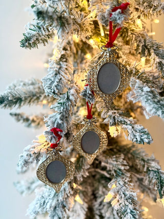 Gold Mini Ornament Picture Frames Set Of 3 - Holiday Decor - DesignedBy The Boss