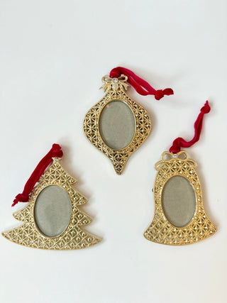 Gold Mini Ornament Picture Frames Set Of 3 - Holiday Decor - DesignedBy The Boss