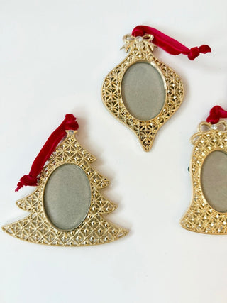 Gold Mini Ornament Picture Frames Set Of 3 - Holiday Decor - DesignedBy The Boss