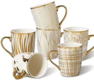 Gold - Plated Ceramic Mugs (Set Of 6) - DesignedBy The Boss