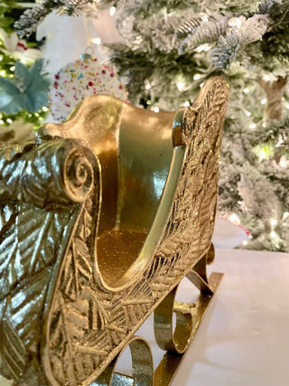 Gold Resin Holiday Sleigh Décor - DesignedBy The Boss