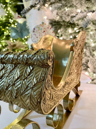 Gold Resin Holiday Sleigh Décor - DesignedBy The Boss