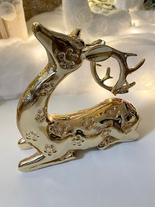 Gold Seating Deer Figure - Christmas Decor - DesignedBy The Boss