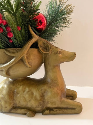 Gold Seating Reindeer - Holiday Decor - DesignedBy The Boss