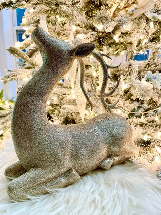 Gold Sitting Deer Christmas Decor - DesignedBy The Boss