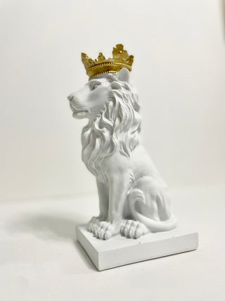 Golden Crown Modern Royal King Lion Statue Decor - Animals Figurines & Sculptures - DesignedBy The Boss