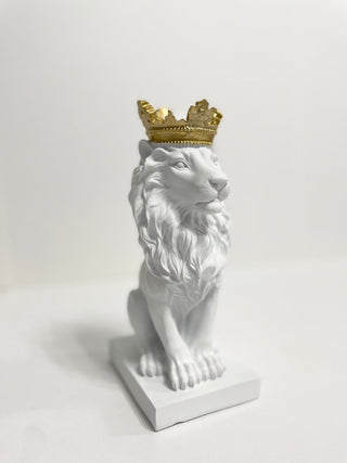 Golden Crown Modern Royal King Lion Statue Decor - Animals Figurines & Sculptures - DesignedBy The Boss