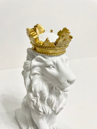 Golden Crown Modern Royal King Lion Statue Decor - Animals Figurines & Sculptures - DesignedBy The Boss