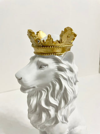 Golden Crown Modern Royal King Lion Statue Decor - Animals Figurines & Sculptures - DesignedBy The Boss