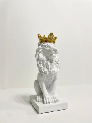 Golden Crown Modern Royal King Lion Statue Decor - Animals Figurines & Sculptures - DesignedBy The Boss