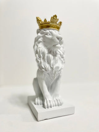 Golden Crown Modern Royal King Lion Statue Decor - Animals Figurines & Sculptures - DesignedBy The Boss