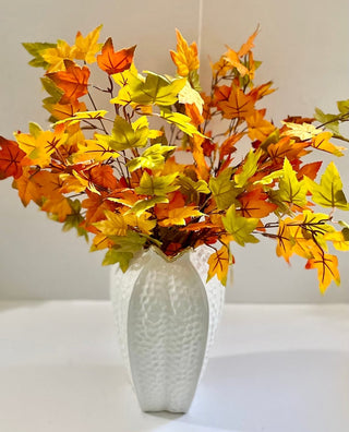 Green+Yellow Artificial Silk Maple Leaf Branch - Autumn Color - DesignedBy The Boss