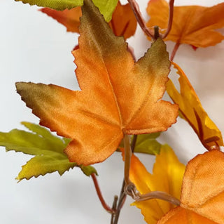 Green+Yellow Artificial Silk Maple Leaf Branch - Autumn Color - DesignedBy The Boss