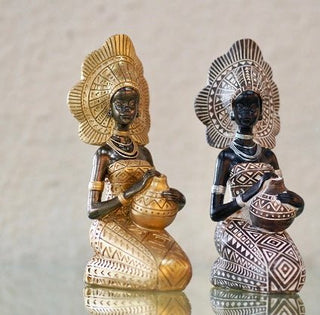 HandCrafted African Lady Statues With Rich Tribal Essence - Sculpture For Home Decor - DesignedBy The Boss