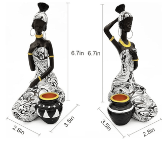 Handcrafted African Statues Tribal Lady Figurine - Art Sculptures ( Set Of 2) - DesignedBy The Boss