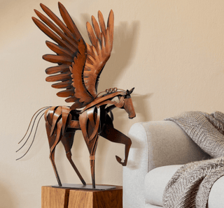 Handmade Metal Flying Horse Sculpture - Unique Design @DesignedBy The Boss - DesignedBy The Boss