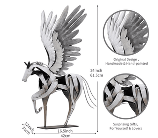 Handmade Metal Flying Horse Sculpture - Unique Design @DesignedBy The Boss - DesignedBy The Boss