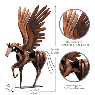 Handmade Metal Flying Horse Sculpture - Unique Design @DesignedBy The Boss - DesignedBy The Boss