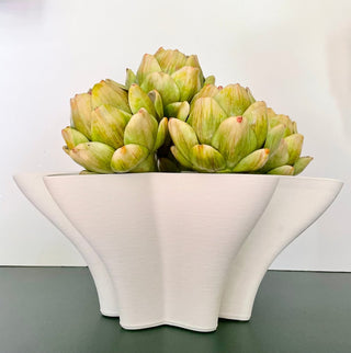 Handmade White 3D Print Modern Ceramic Centerpiece Bowl Unique Design - DesignedBy The Boss