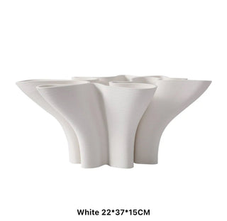 Handmade White 3D Print Modern Ceramic Centerpiece Bowl Unique Design - DesignedBy The Boss